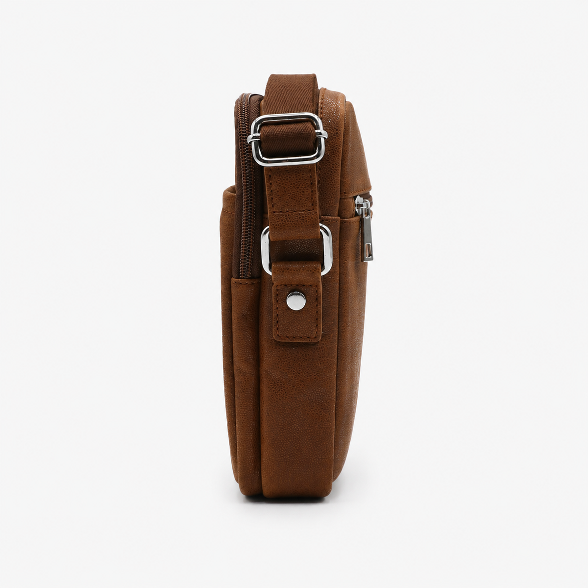 Sacoche bandoulière en cuir de chèvre cognac Brooklyn