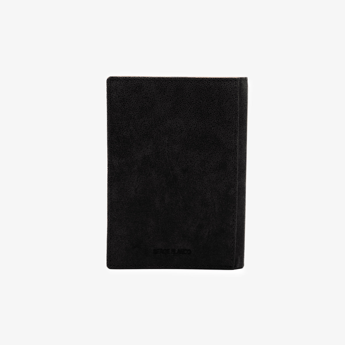 Cartera con solapas de piel de cabra negra «Brooklyn»