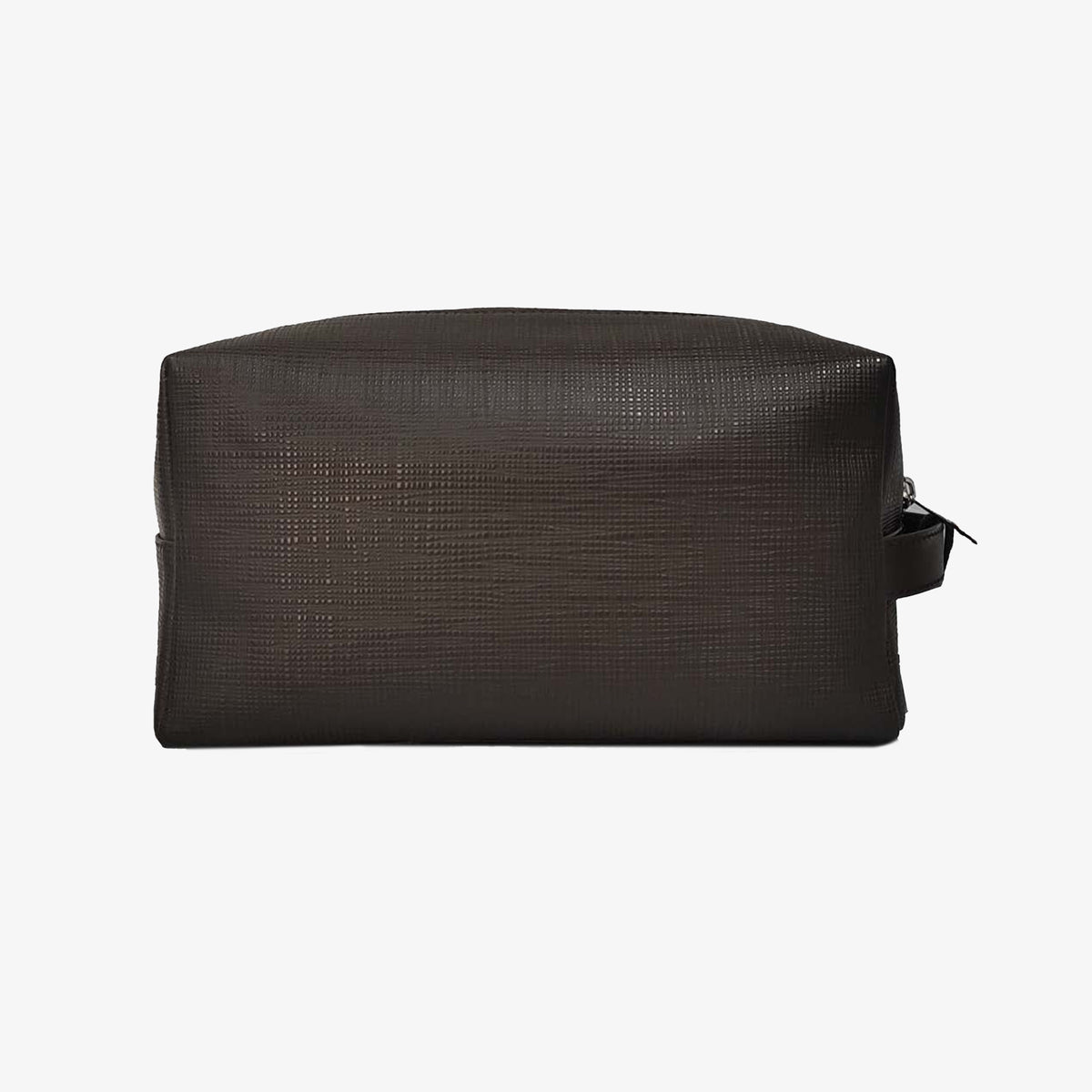 Trousse de toilette en cuir de vachette marron foncé Biarritz