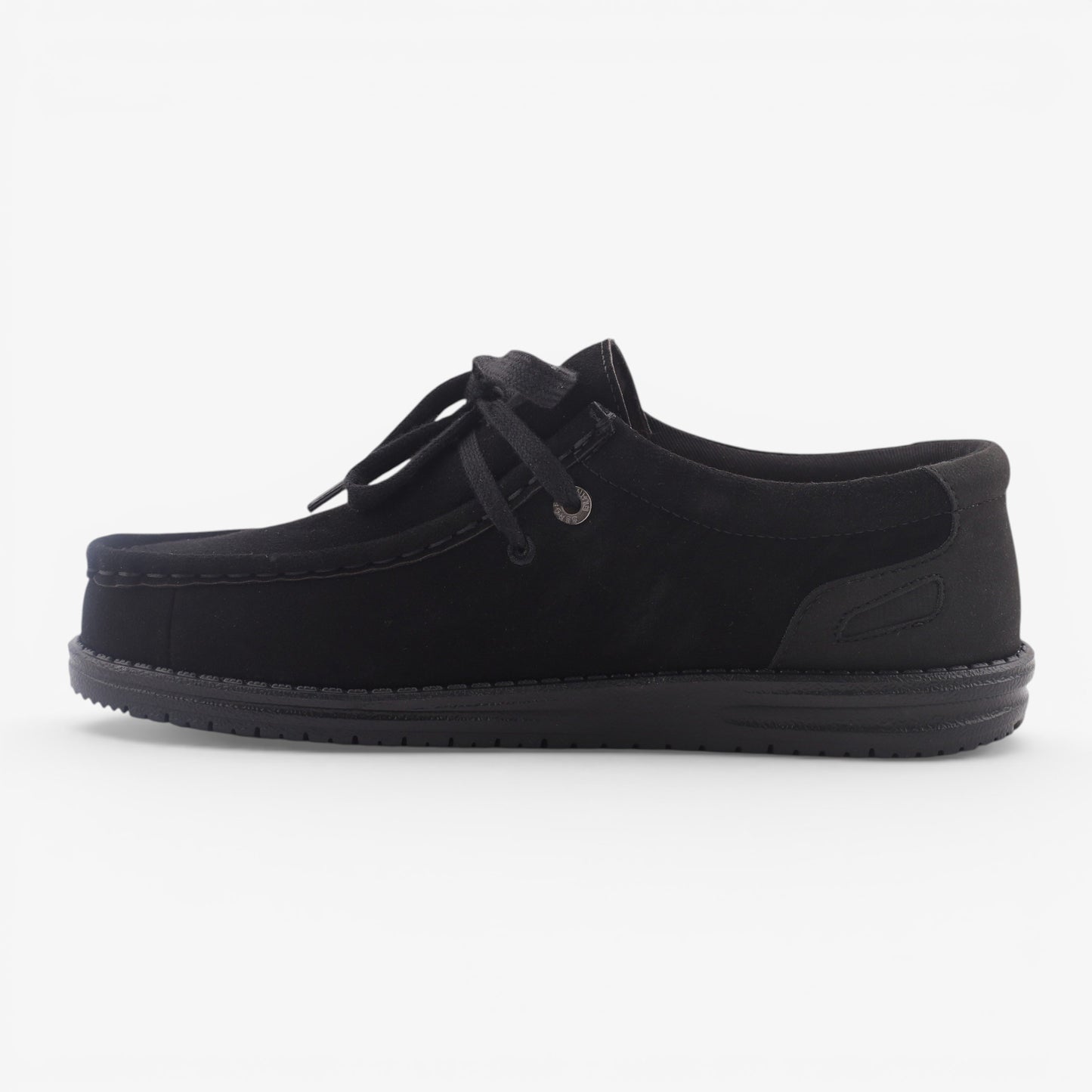 Chaussures bateau Saint Jean en suède noires SBPLAY