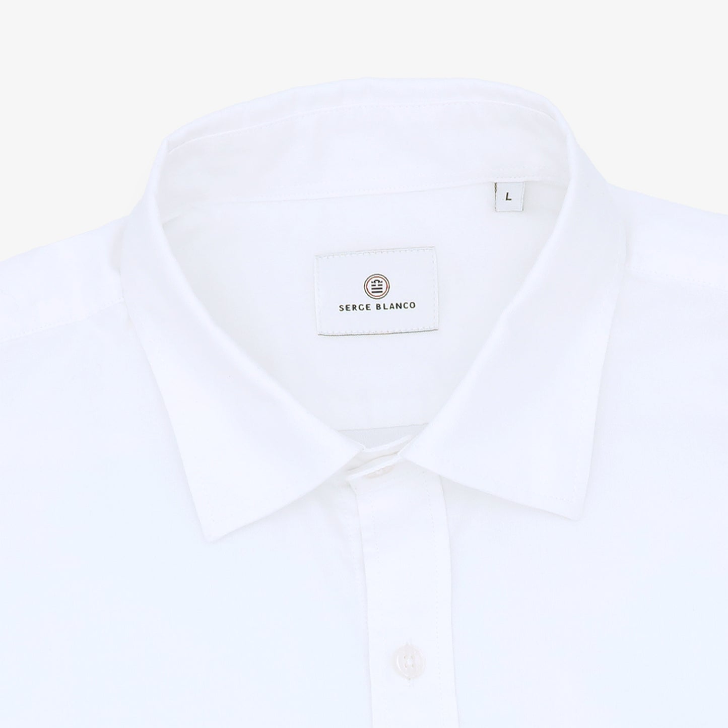 Chemise manches courtes tissu oxford blanche avec imprimé