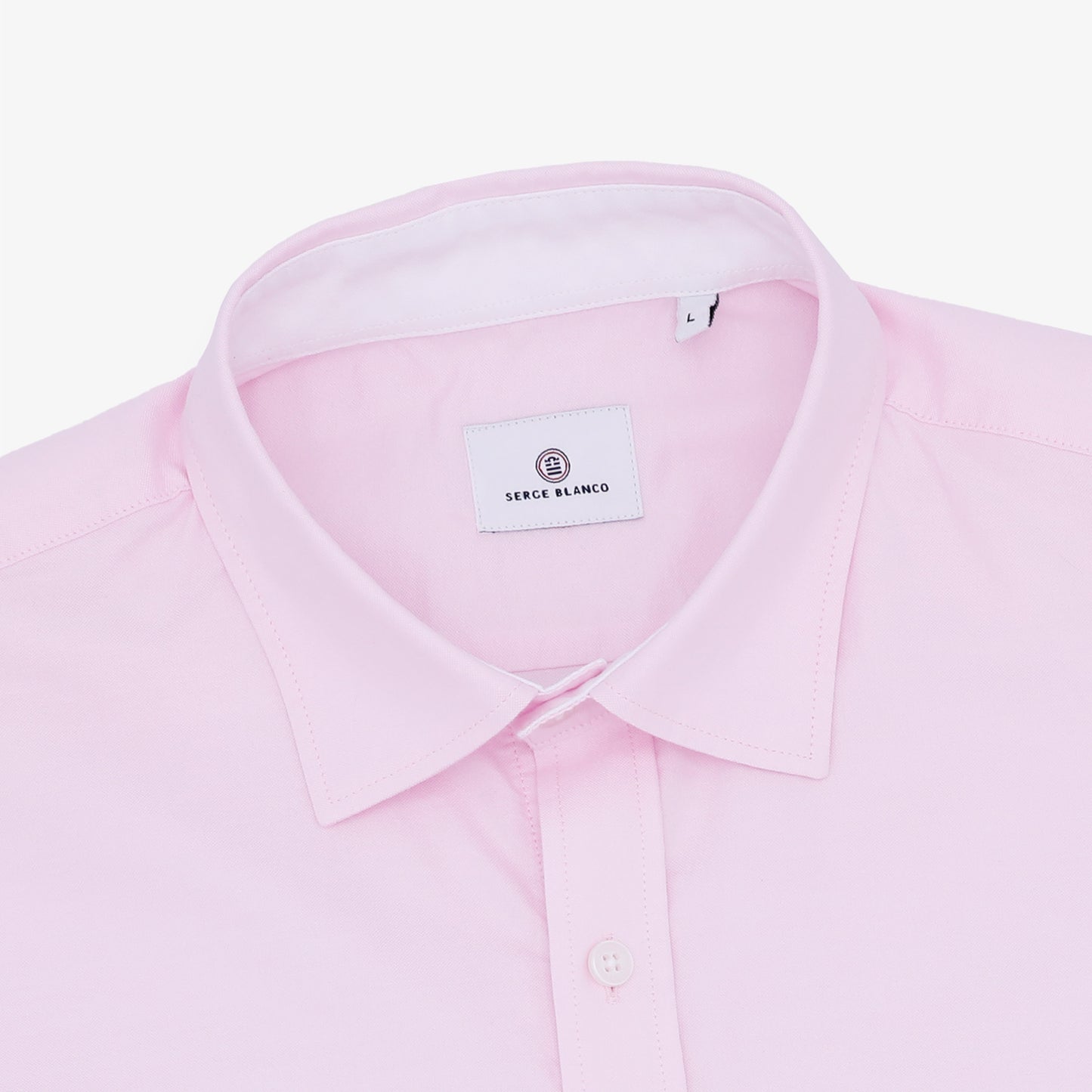 Chemise manches courtes tissu oxford rose