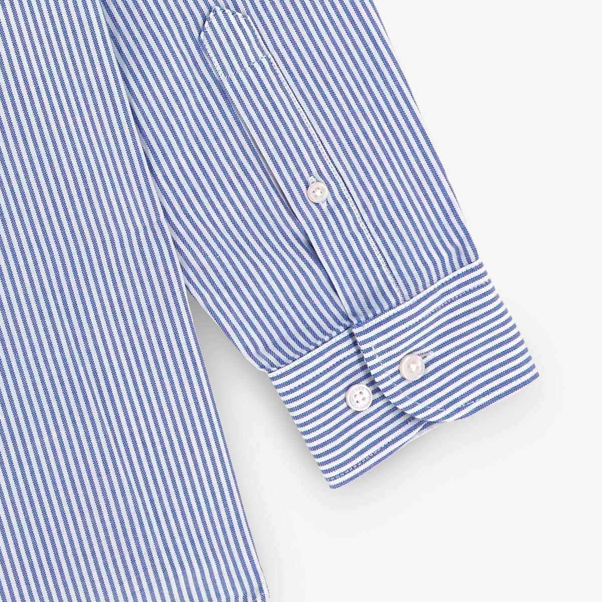 "Member Club TFC"-overhemd met lange mouwen, 100% katoen, blauw gestreept, Toulouse Football Club