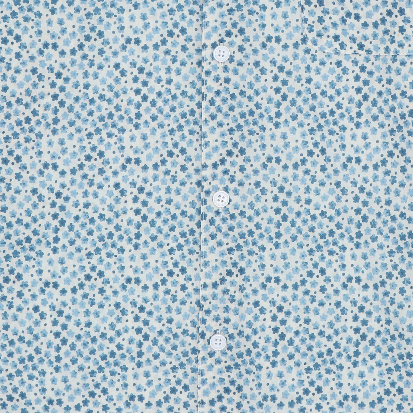 Blauw katoenen overhemd met lange mouwen en print