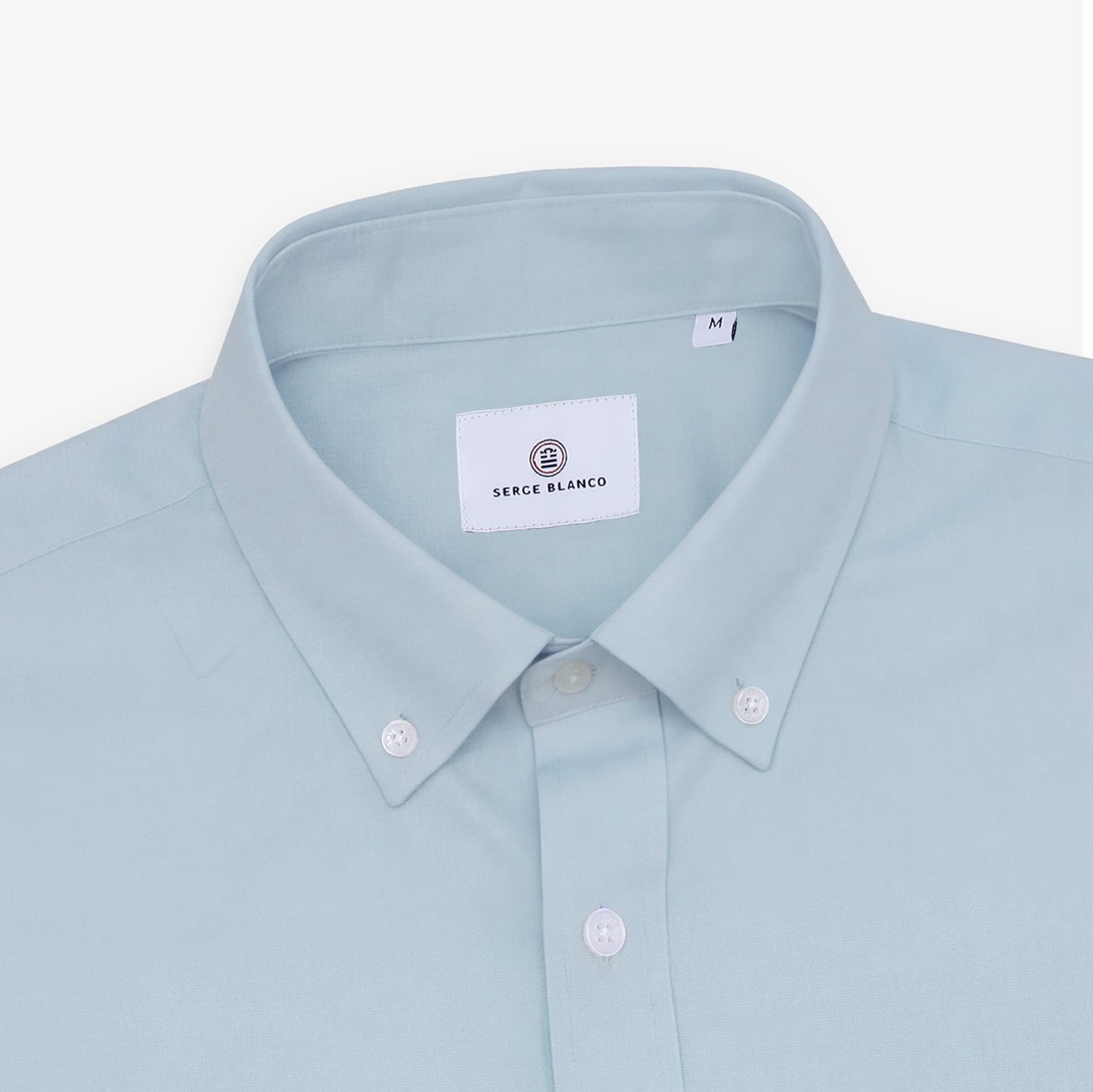 Langärmliges Baumwollhemd mit Brusttasche in Hellblau