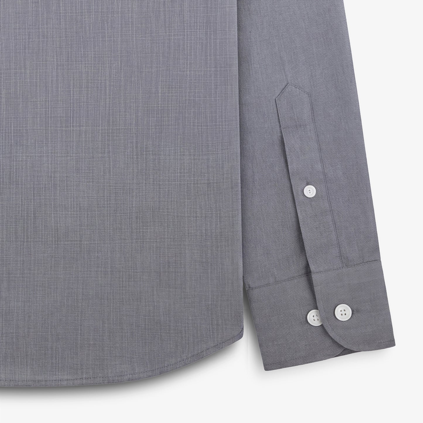 Gray long-sleeve cotton shirt with a chest pocket