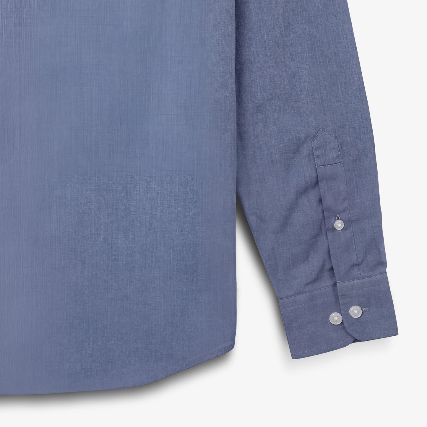 Camisa azul de algodón de manga larga con bolsillo en el pecho