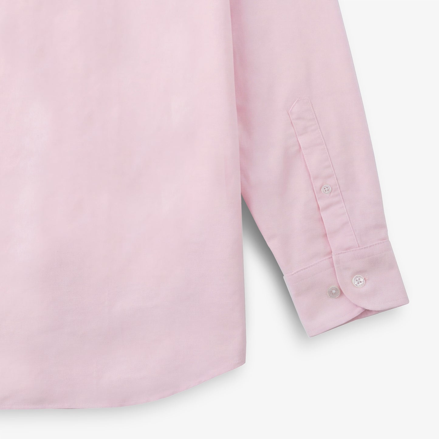 Camicia a maniche lunghe in cotone oxford con taschino rosa