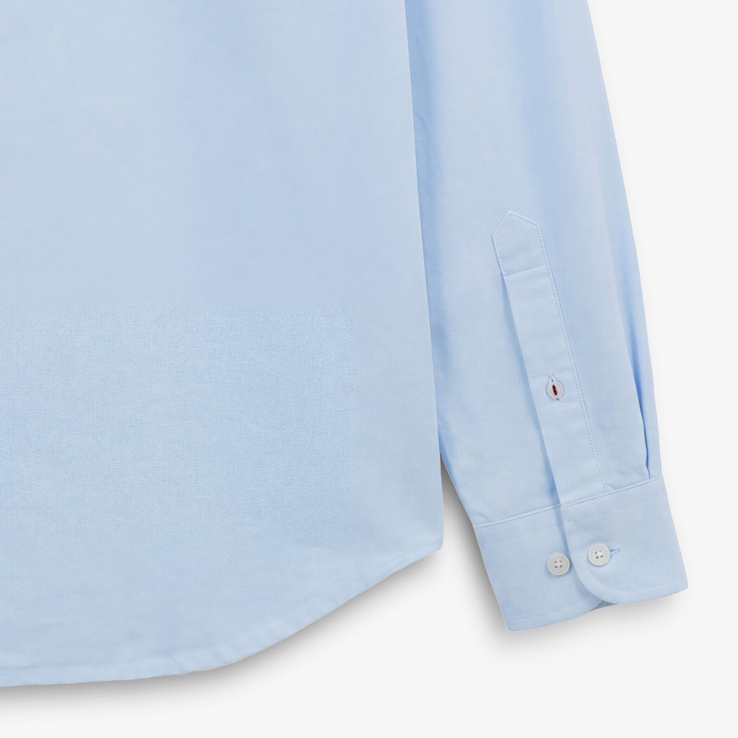 Chemise manches longues en coton oxford bleu ciel avec ganse tricolore