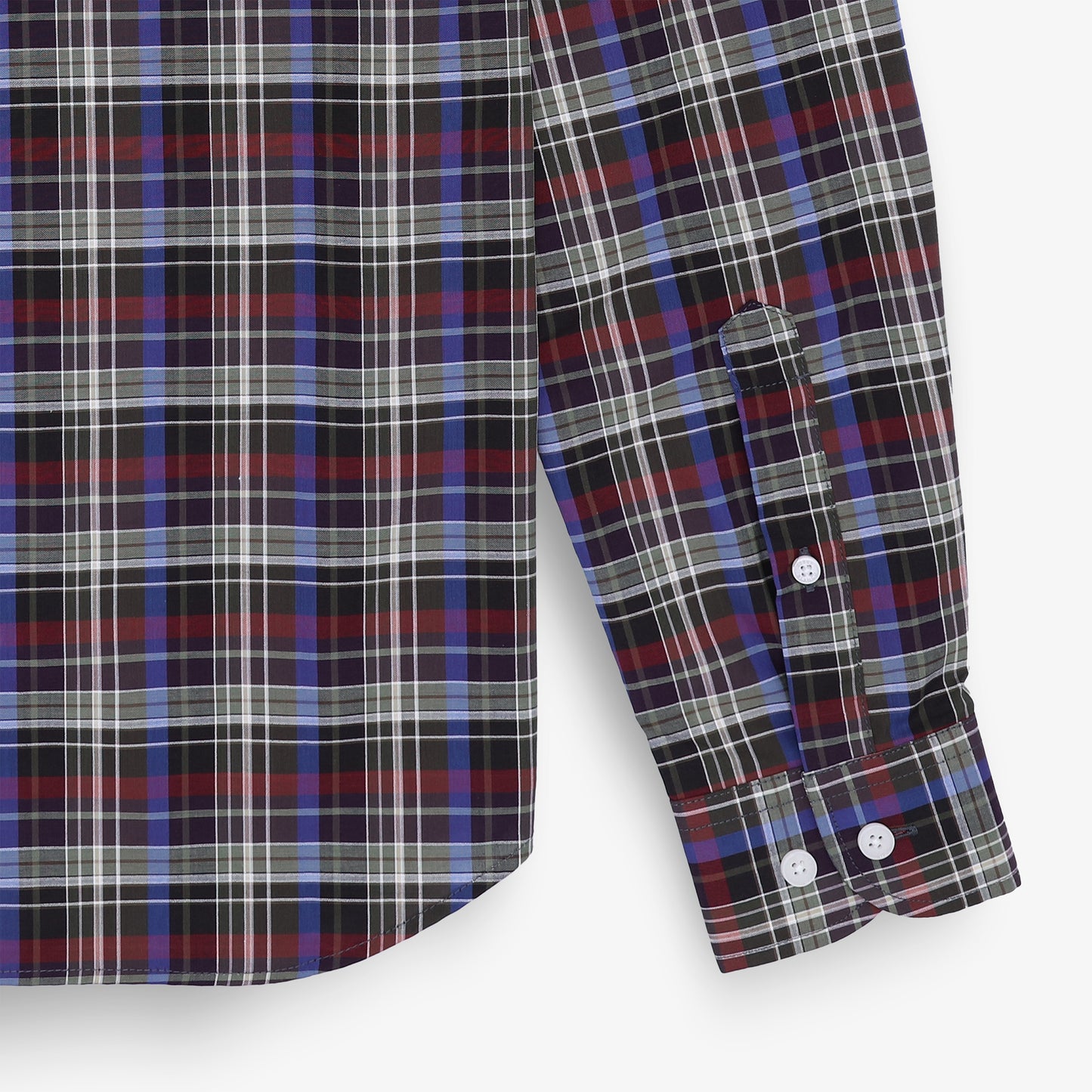 Multicolored checked long-sleeve cotton shirt