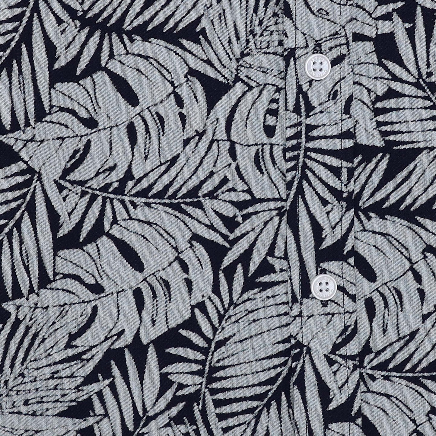 Chemise manches longues en coton bleu marine avec imprimé floral