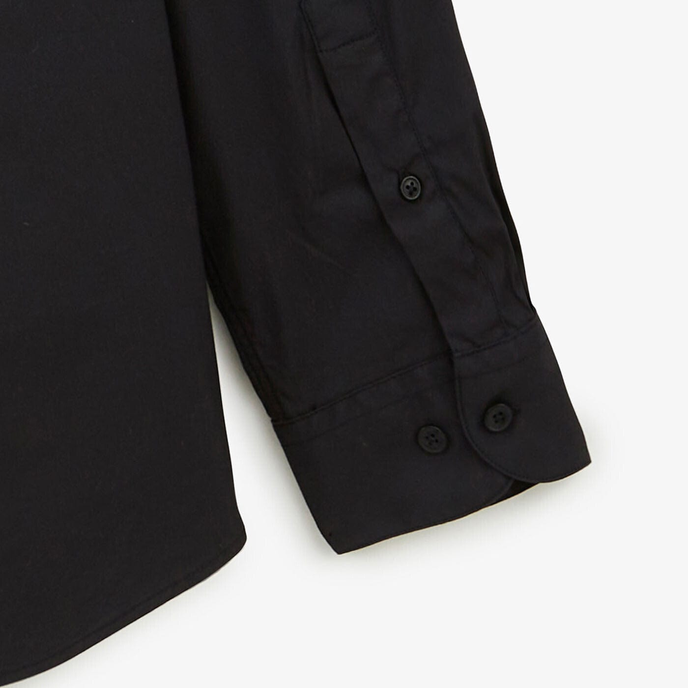 Chemise à manches longues unie noire