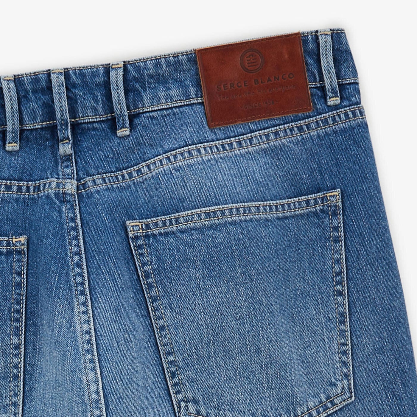 Jean 331 tapered fit en coton bleu brut homme serge blanco