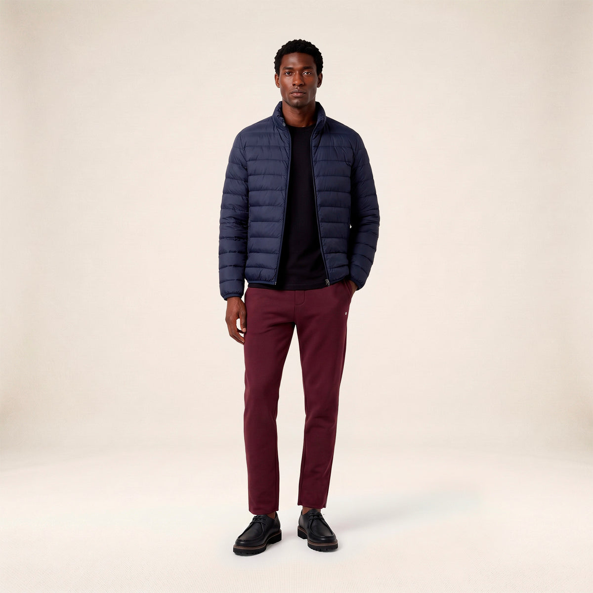 Jogging 100% coton French Rib rouge Paolo