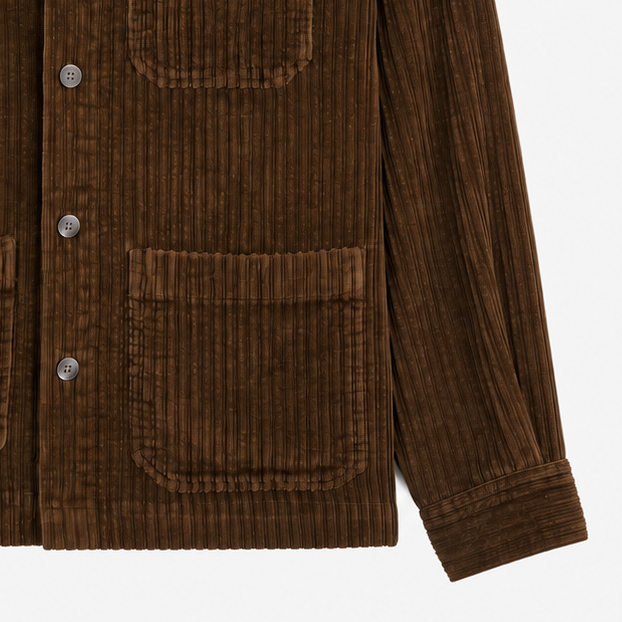 Veste worker Wael velours côtelé marron brownie