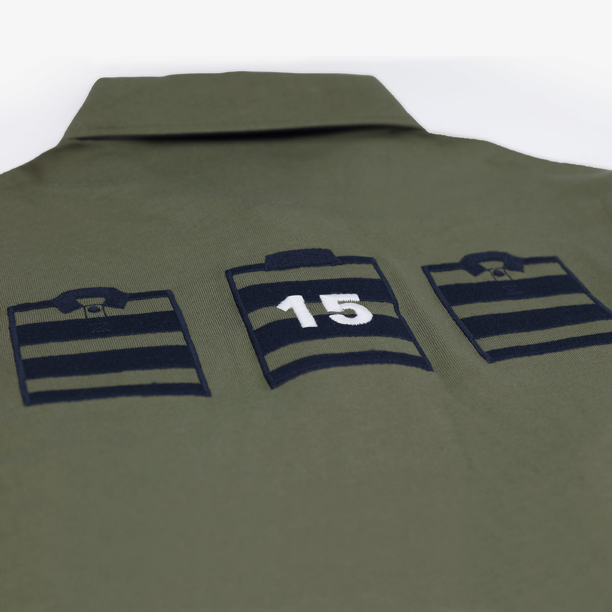 Maillot de rugby manches longues brode vert olive homme SERGE BLANCO