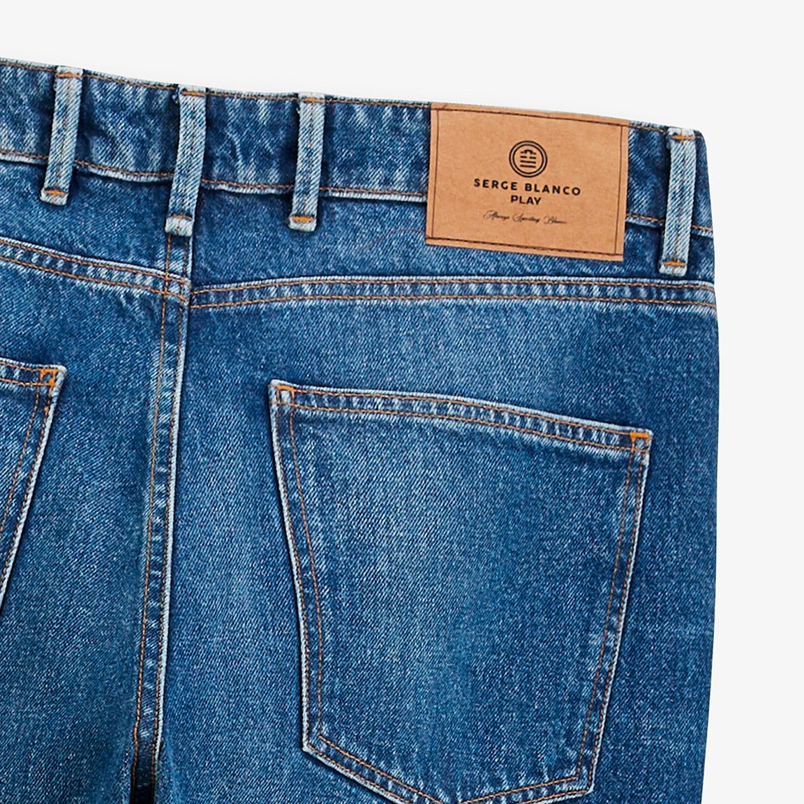 Jean 331 tapered en coton bleu stone délavé