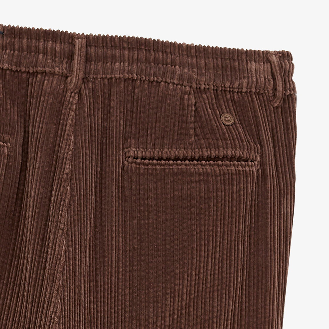 Pantalon 557 en velours côtelé stretch à taille élastiquée marron brownie