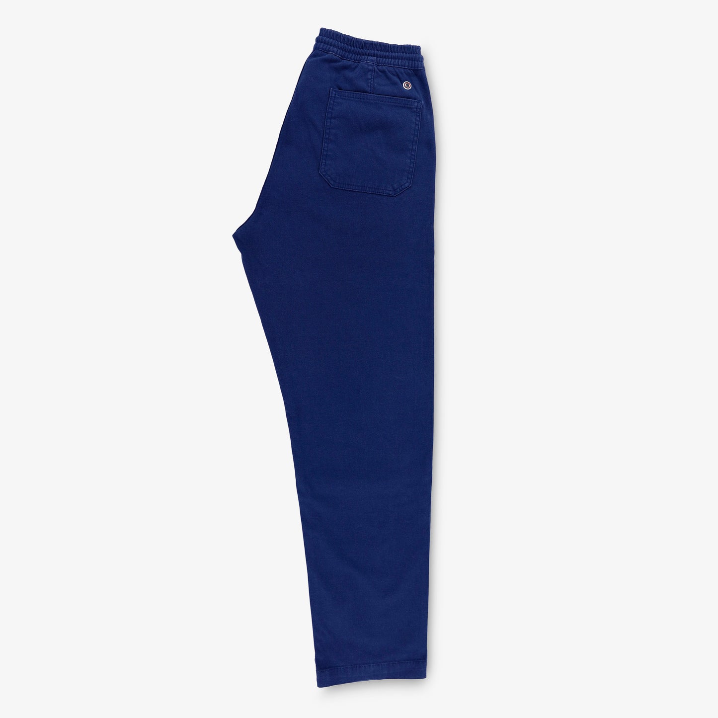 Pantalon 743 taille élastiquée en lin bleu coupe large