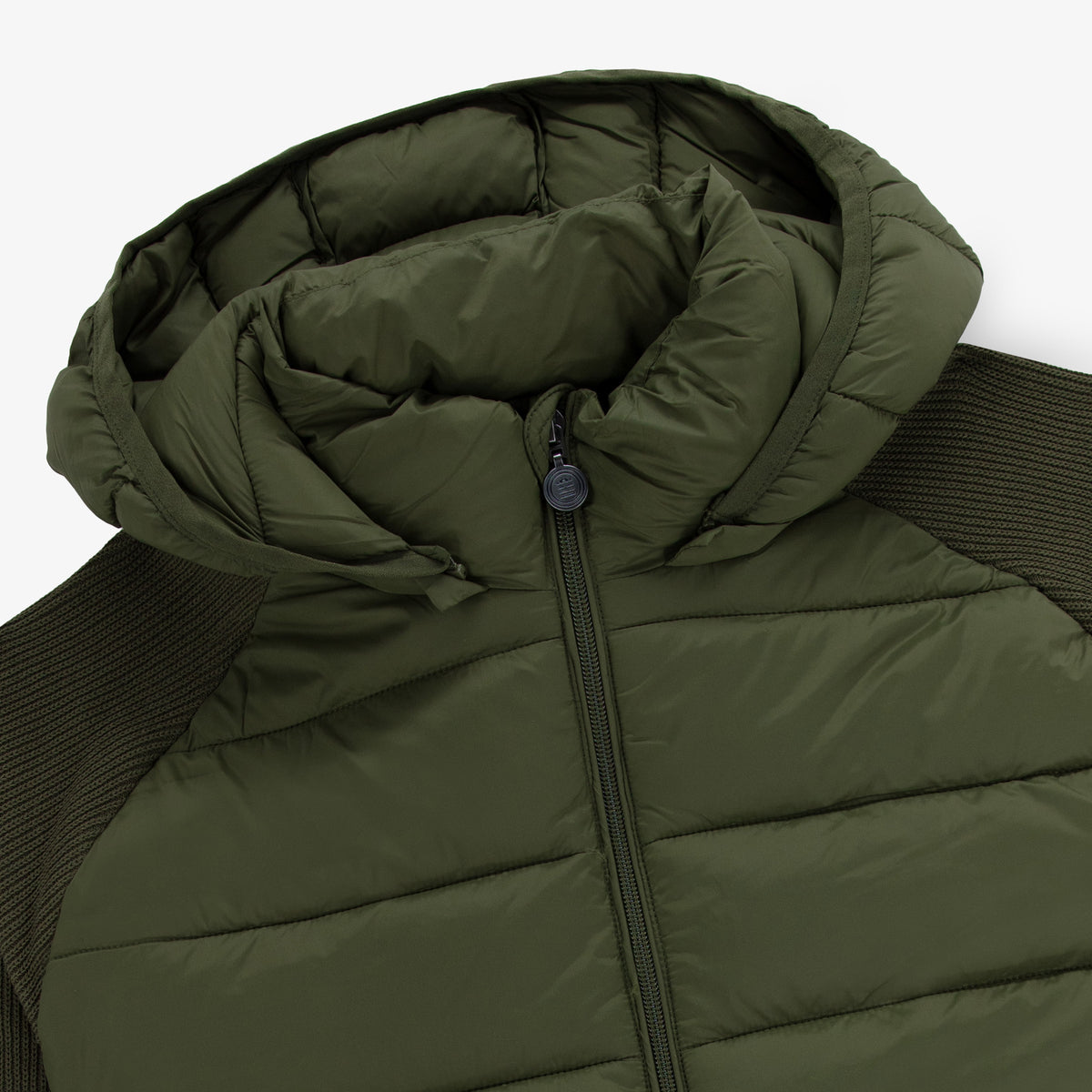 Parka Gaspard à capuche et devant matelassé kaki