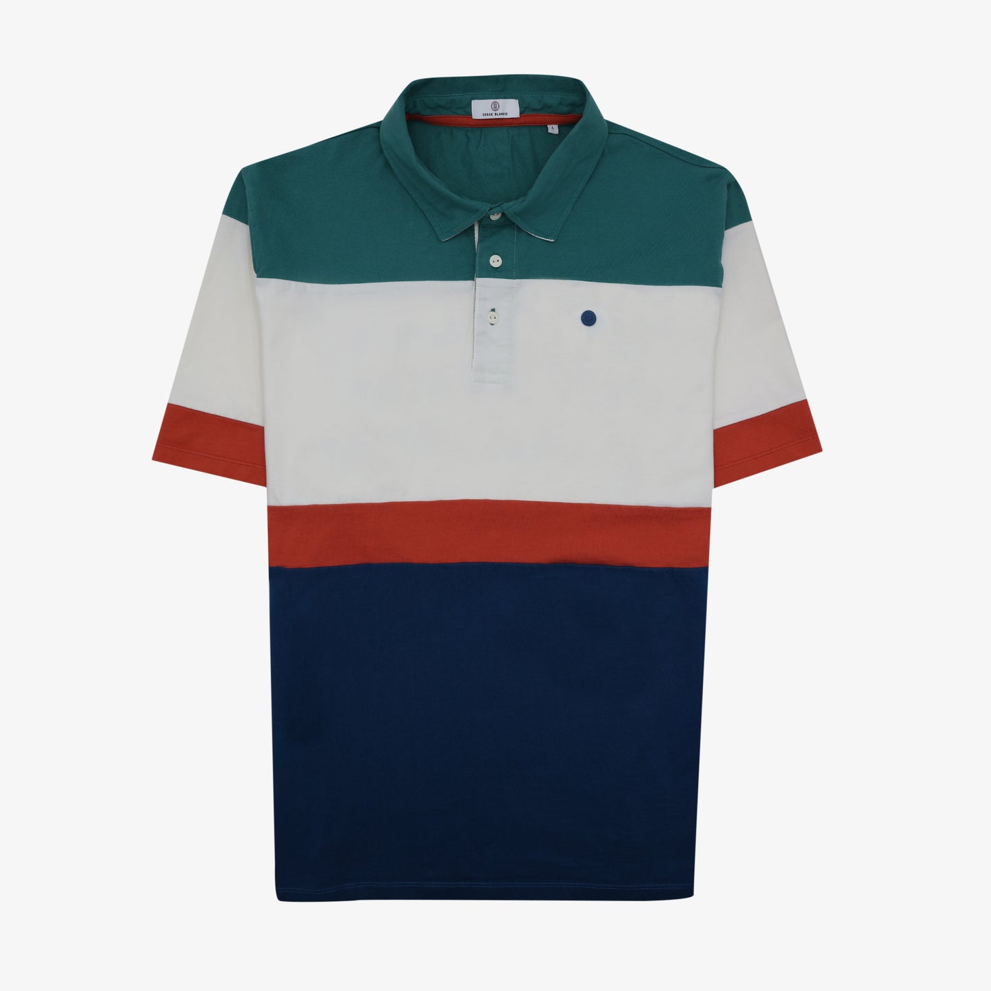 Polo manches courtes en coton print BLANCO BIARRITZ