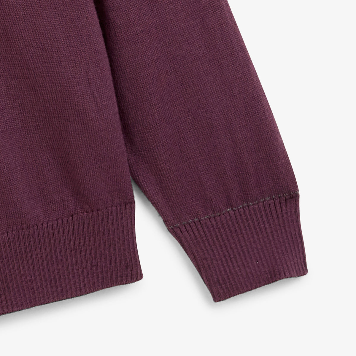 Pull Mao essentiel col rond rouge vigne