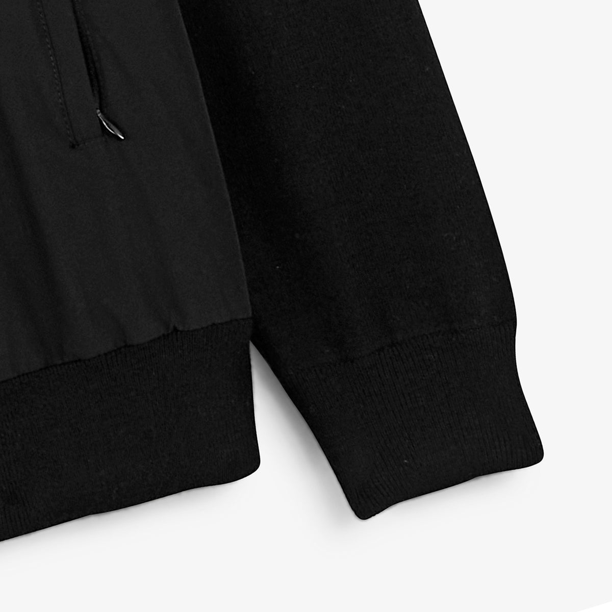 Gilet Melton zippé bi-matière noir