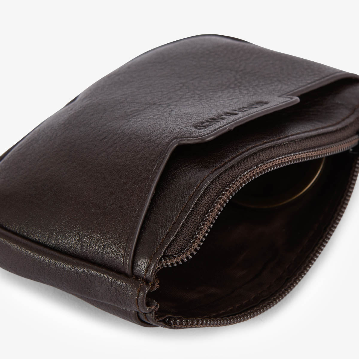 Porte-monnaie en cuir avec zip et logo en metal homme SERGE BLANCO