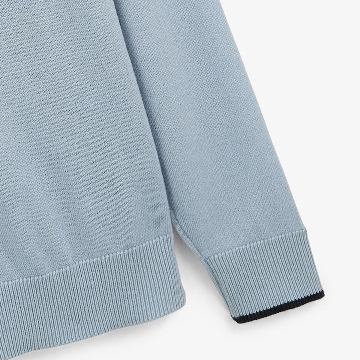 Men's glacier blue crew-neck sweater with ribbed cuffs by SERGE BLANCO