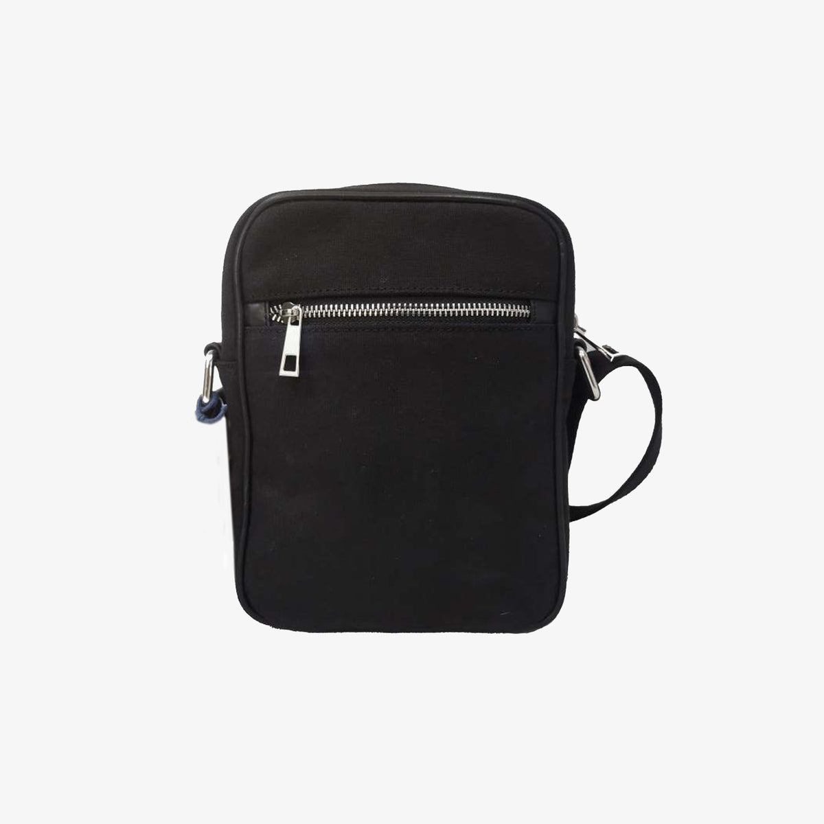 Sacoche bandoulière en cuir et toile canvas noir Seattle