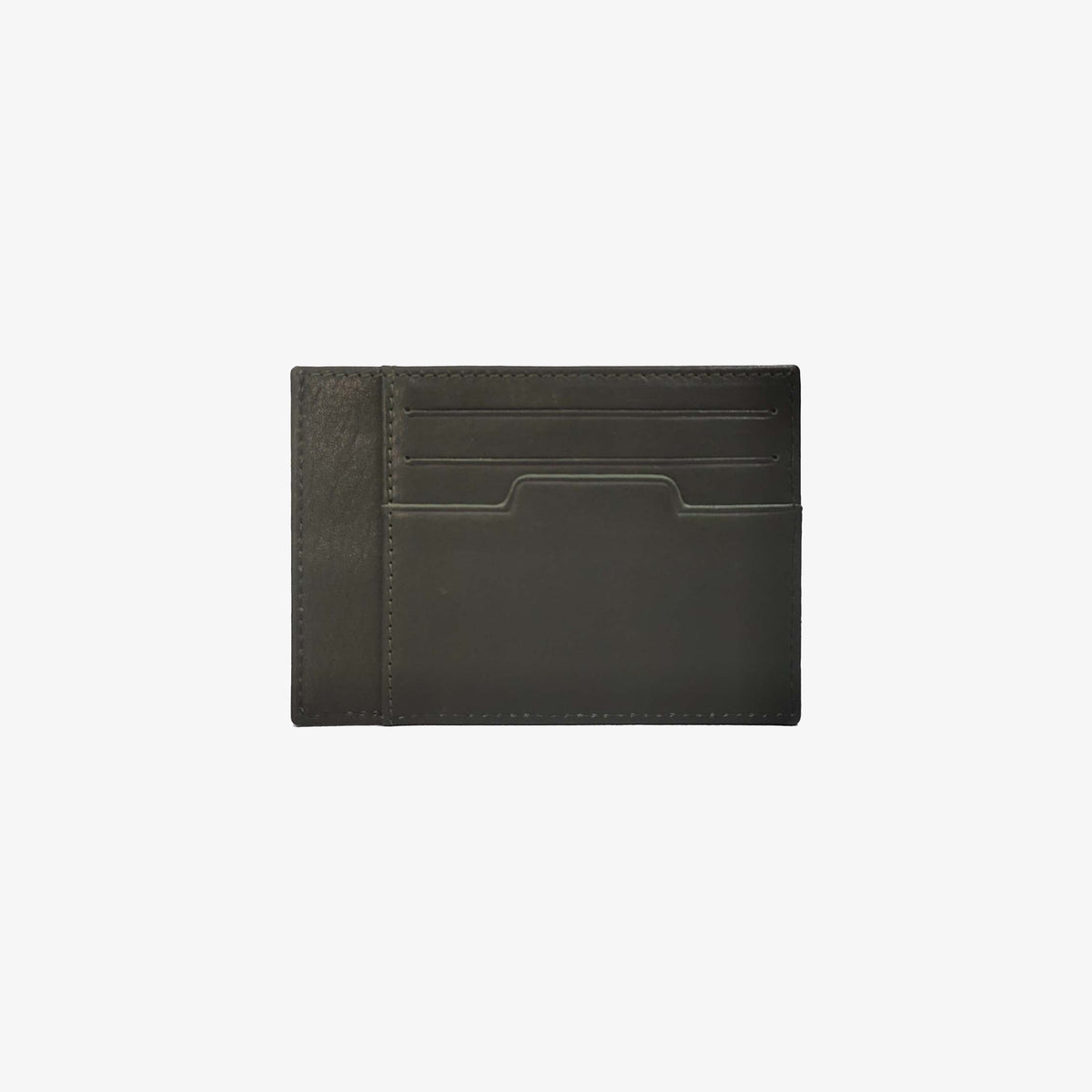Porte-cartes en cuir et toile canvas vert olive foncé Seattle