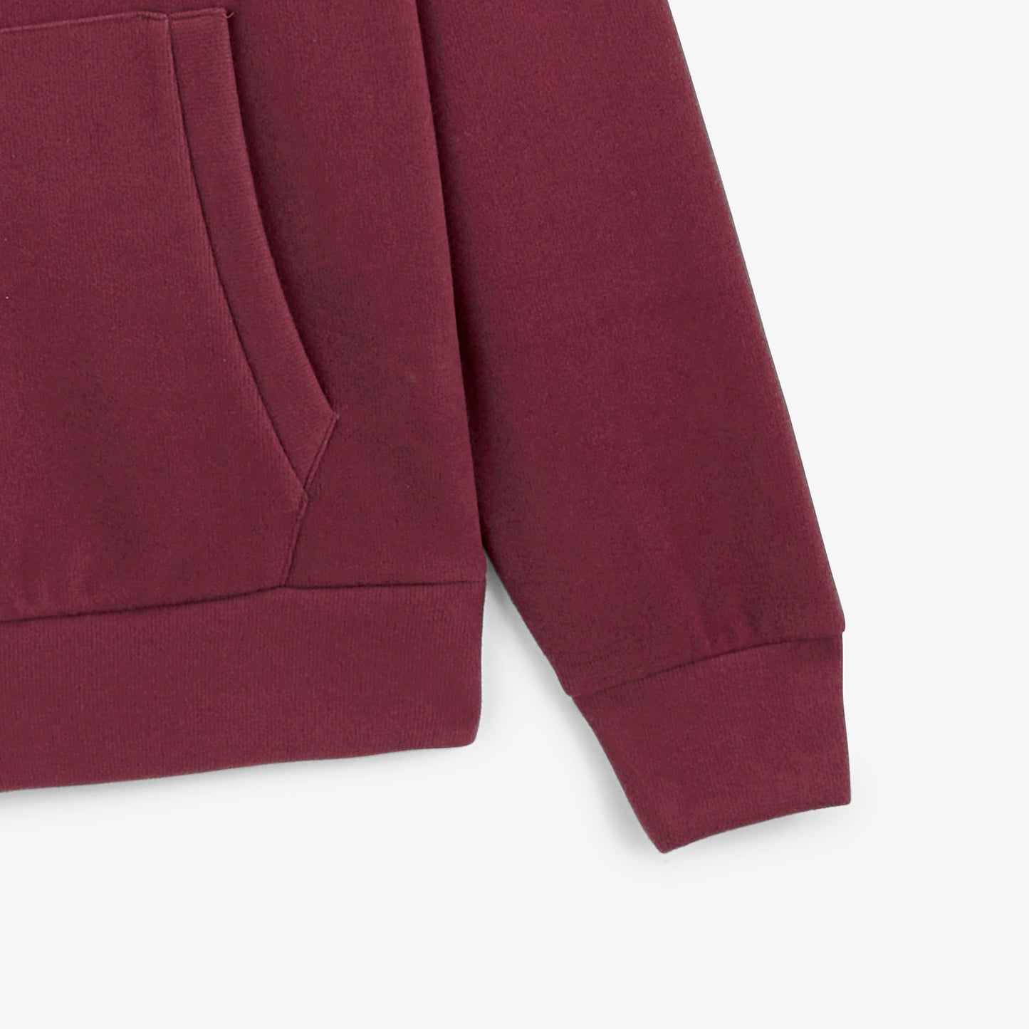 Sweat zippé French Rib col chemise rouge vigne