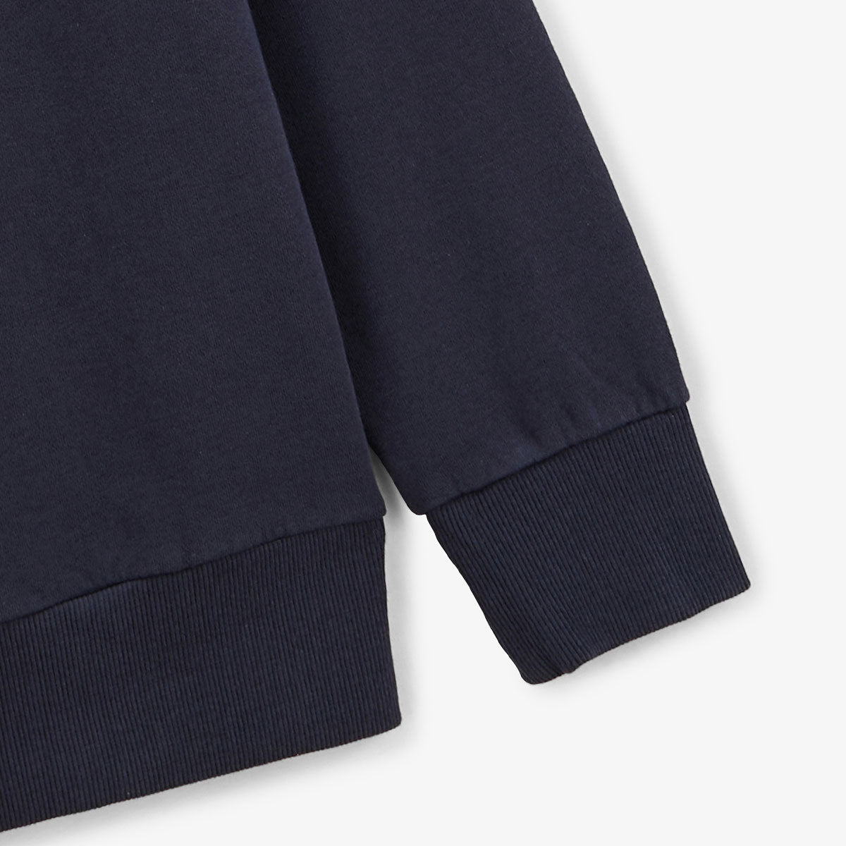 Sweat col rond en coton molleton bleu dark navy SERGE BLANCO