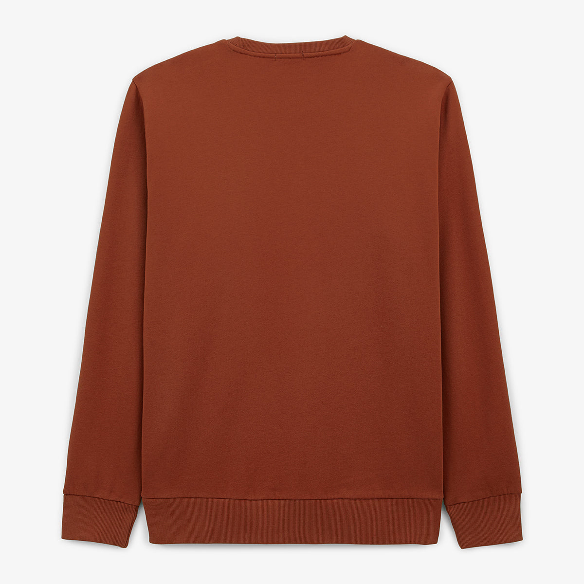 Sweat col rond uni orange courge en coton homme SERGE BLANCO