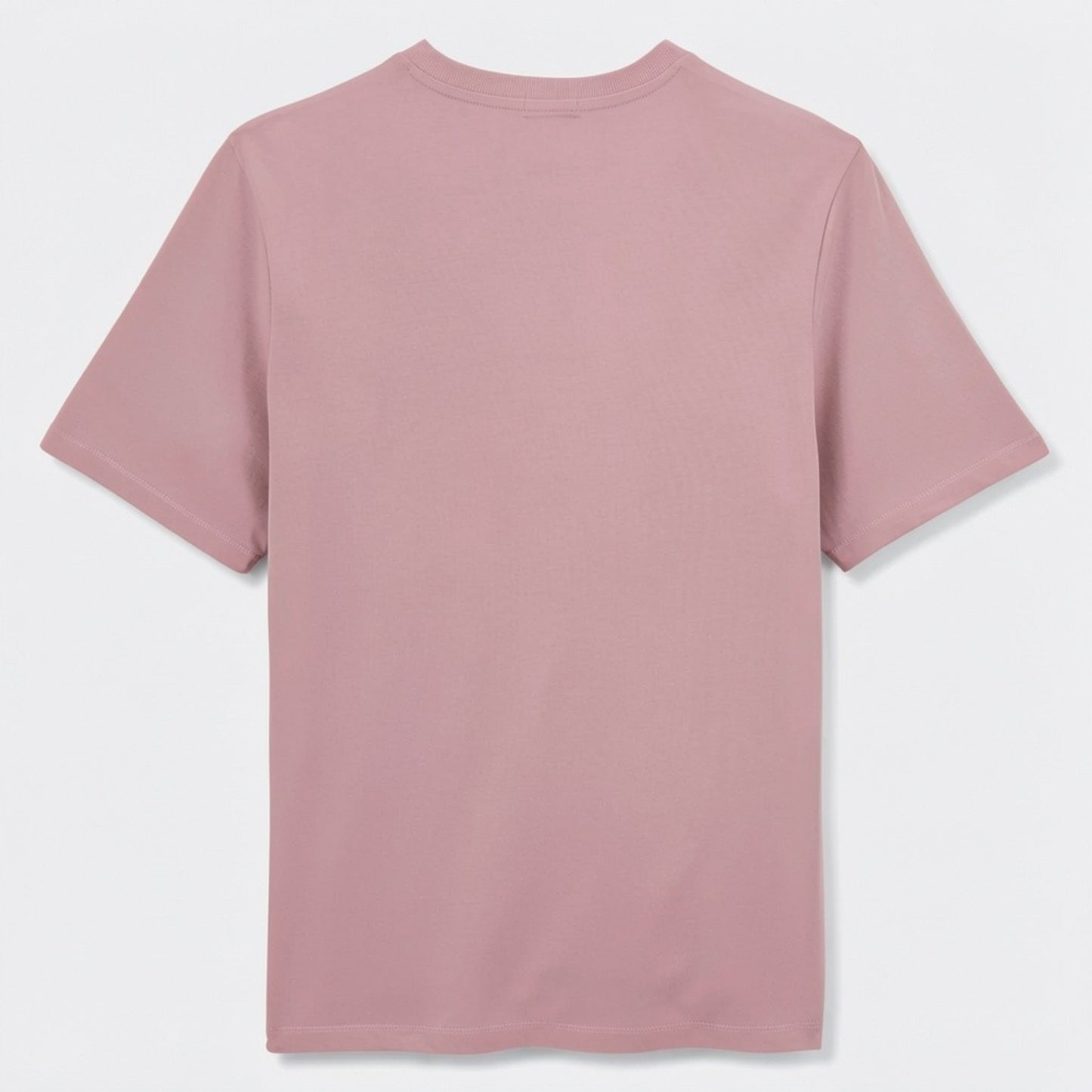 T-Shirt „Tobias“ mit Rundhalsausschnitt aus rosa Baumwolle und Aufdruck auf der Brust