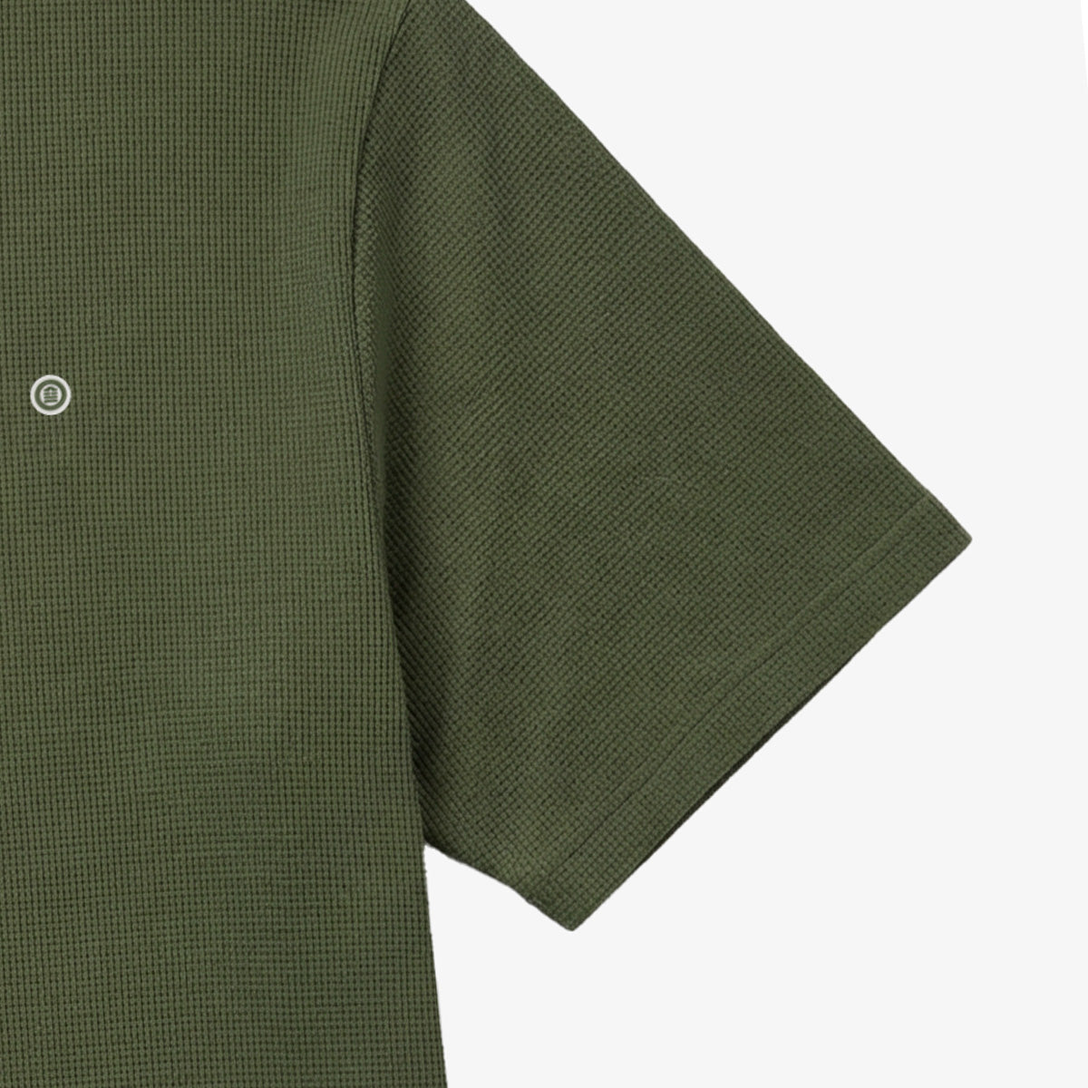 T-shirt col rond en coton gaufré Théo vert militaire