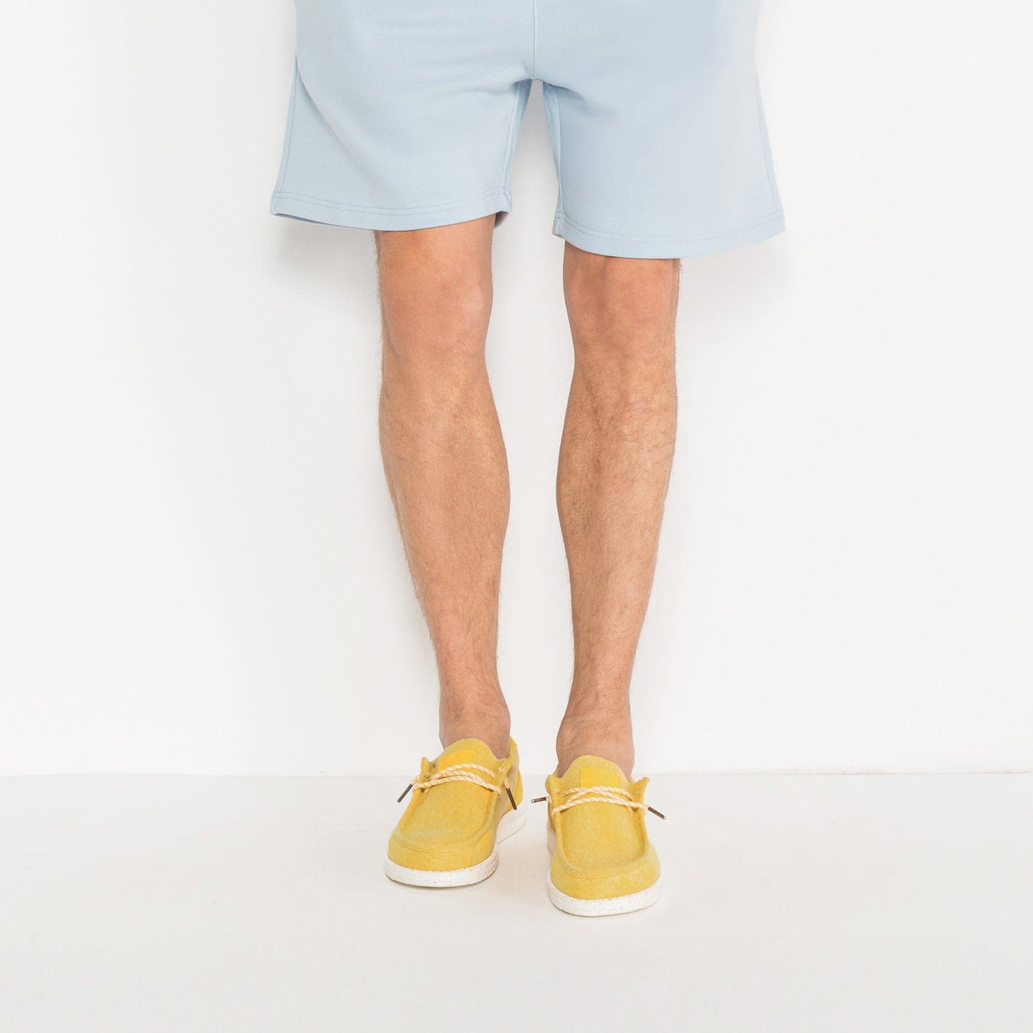 Chaussure Bateau Homme Saint Jean En Toile Jaune Citron SERGE BLANCO