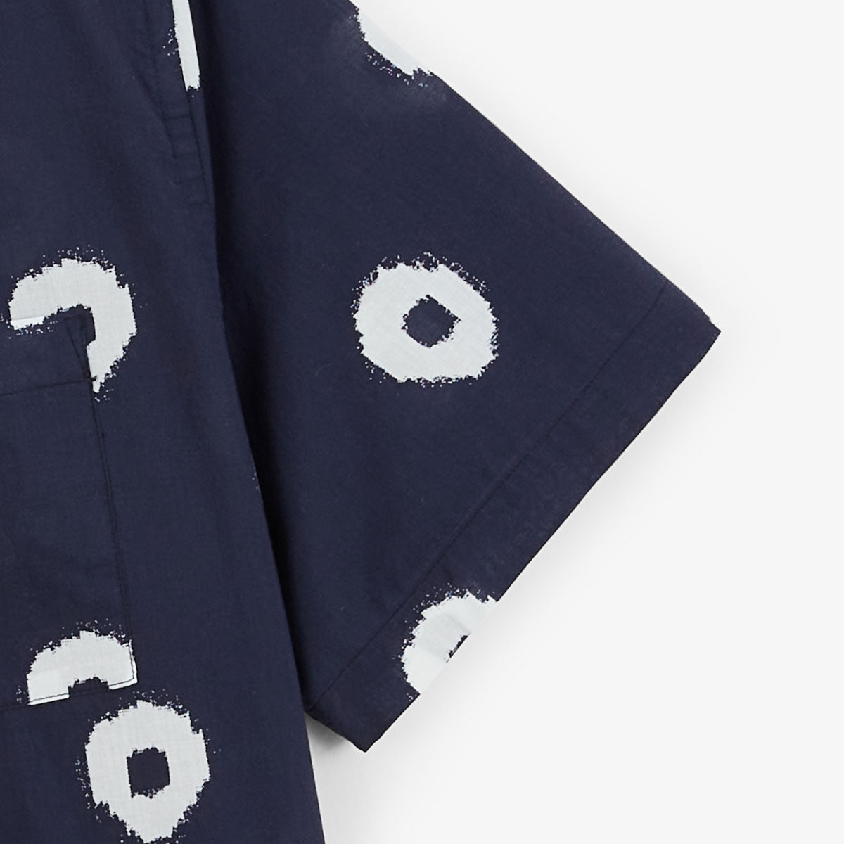 Camicia a maniche corte in cotone stampato Nippon blu navy da uomo SERGE BLANCO