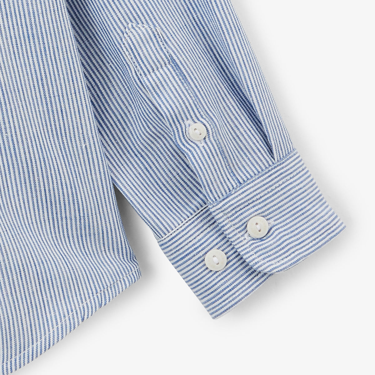 Chemise Manches Longues à Rayures En Coton Bleu Ciel Poche Poitrine Charles Homme SERGE BLANCO