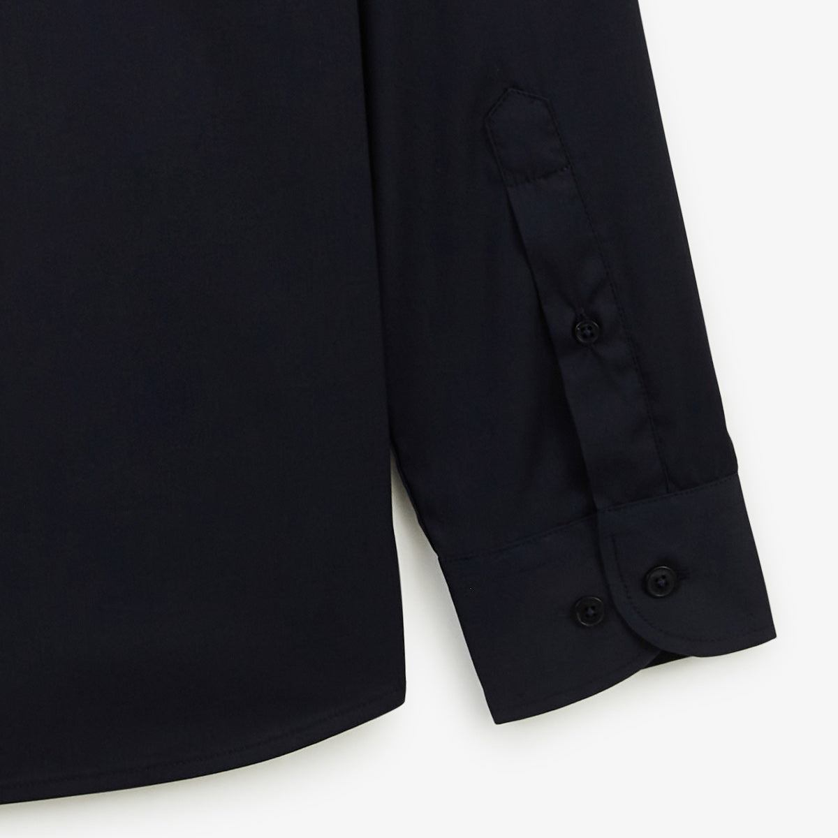 Langemouwen overhemd van effen marineblauw stretchkatoen HEREN SERGE BLANCO