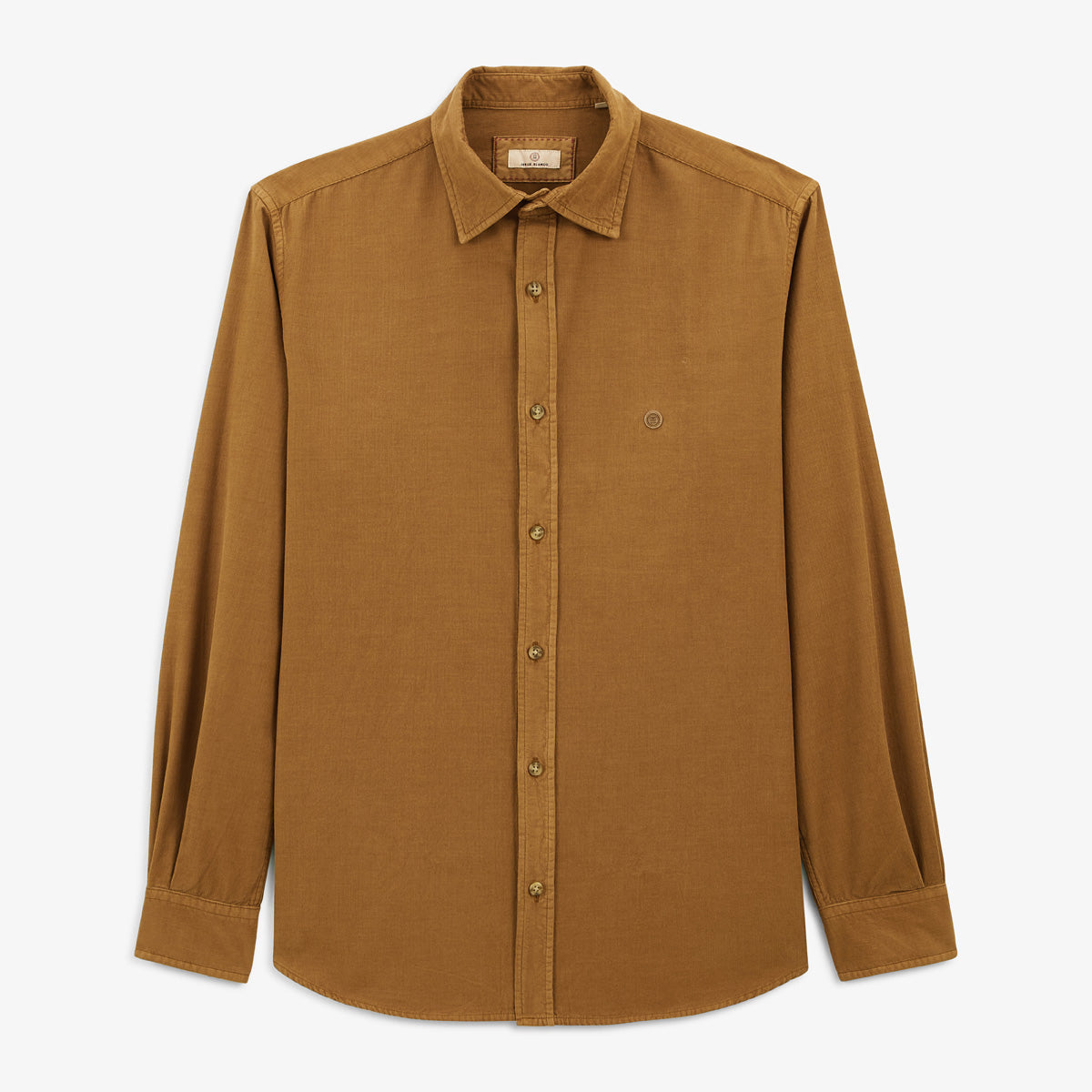 Chemise beige à manches longues en velours – Serge Blanco Chemise beige à manches longues en velours – Serge Blanco