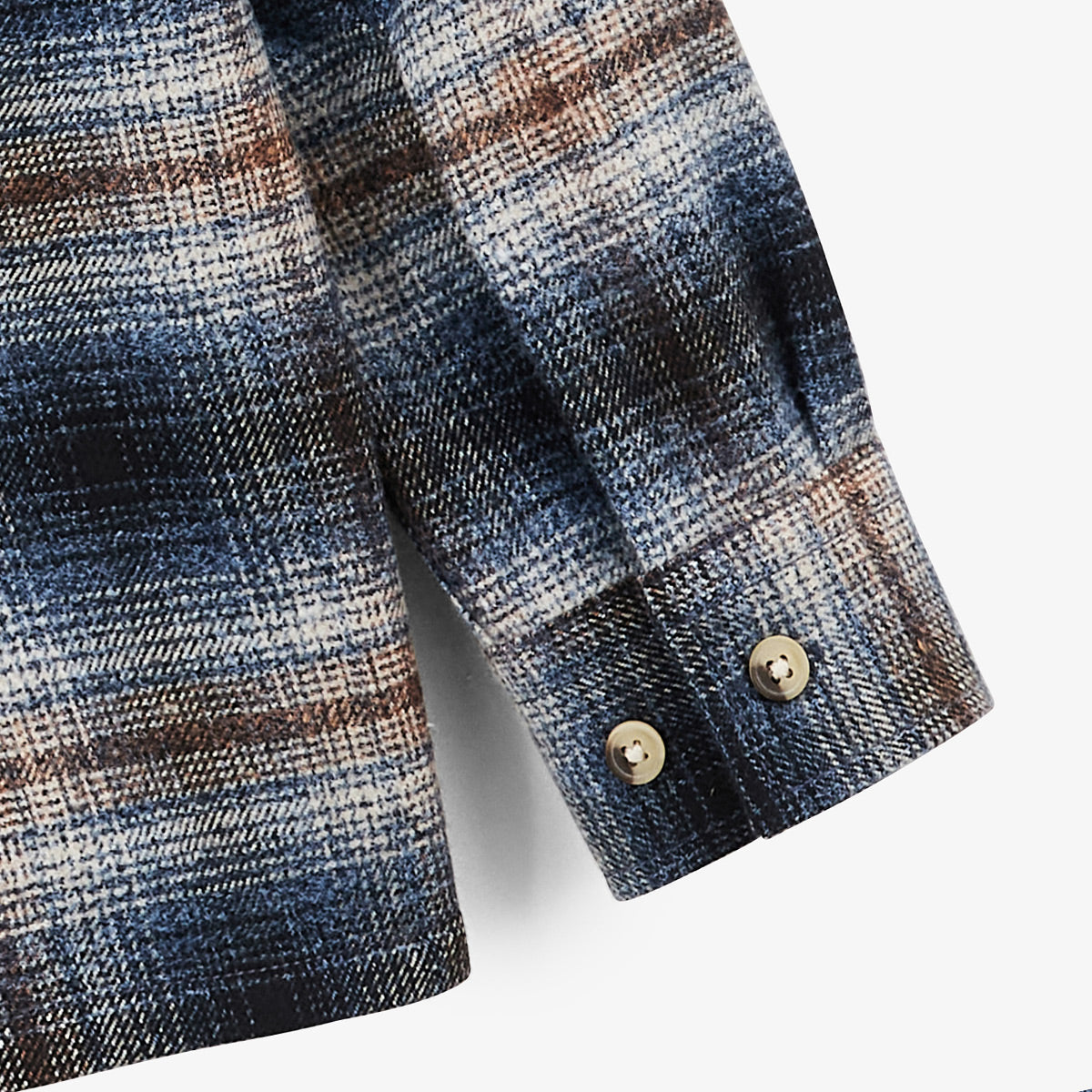 Chemise Manches Longues Flanelle Brossée à Carreaux Bleue Clovis Double Poche Poitrine Junior SERGE BLANCO