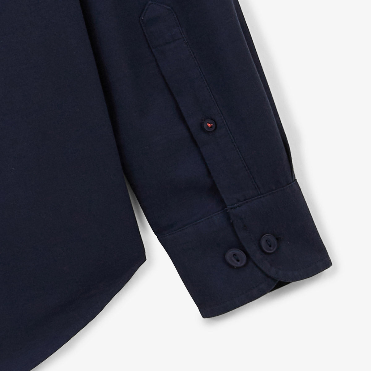Chemise manches longues unie en coton Oxford bleu dark navy Charles Homme SERGE BLANCO