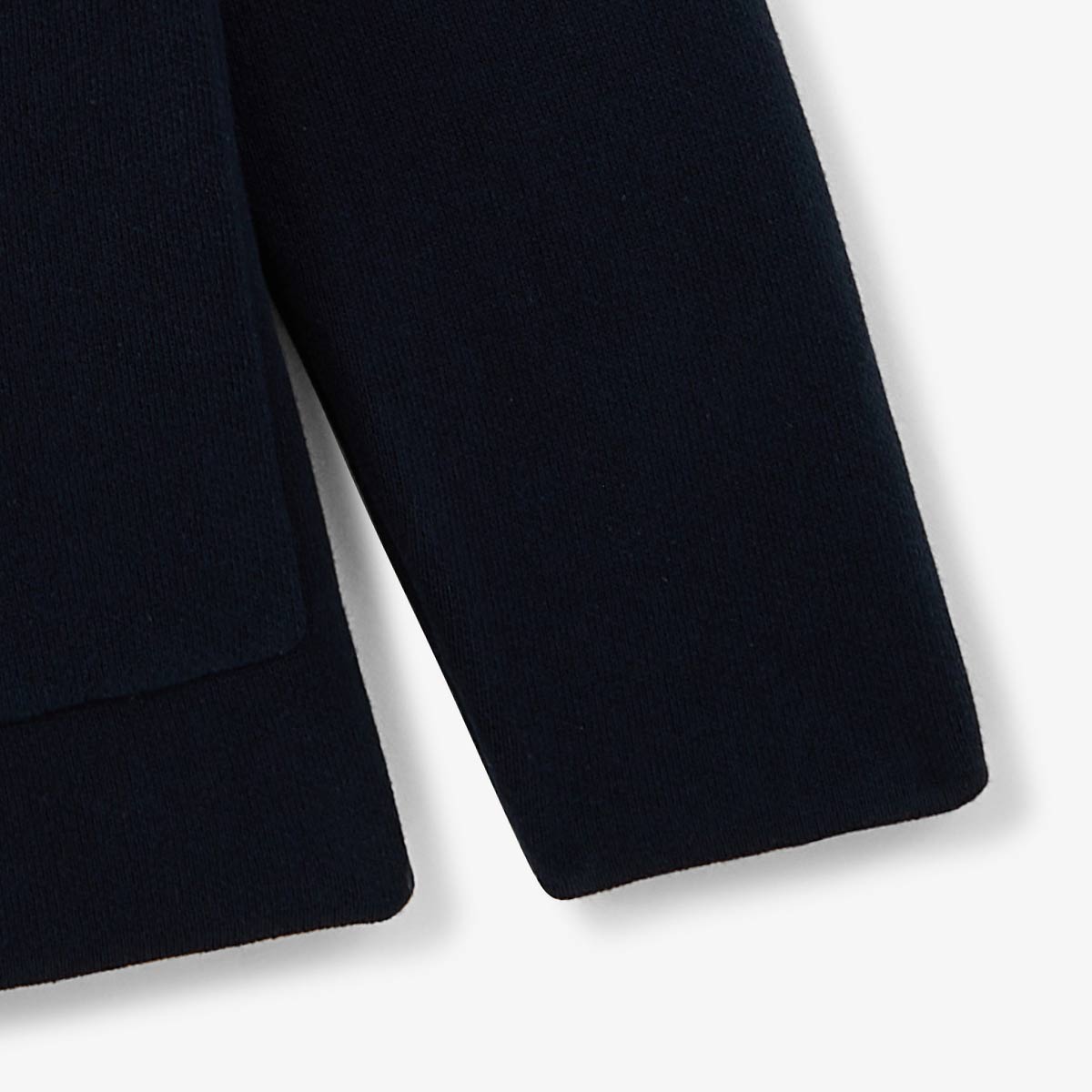 Gilet manches longues zippe en coton bleu marine Monza HOMME SERGE BLANCO