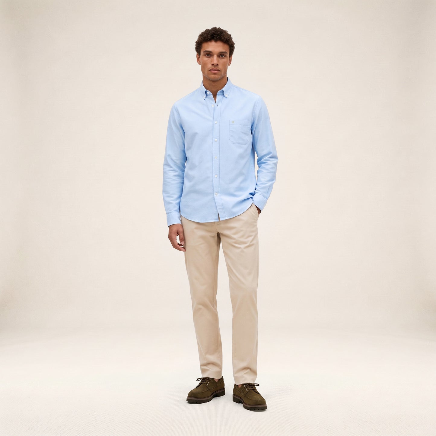 Chemise manches longues Oxford sangle SB bleu ciel