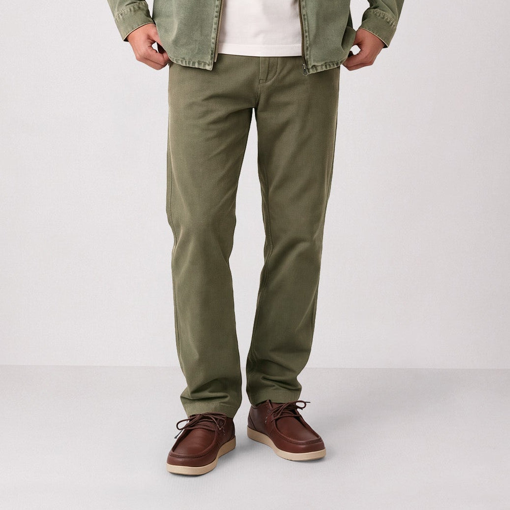 Chino 751 en coton stretch coupe droite vert militaire SBPLAY