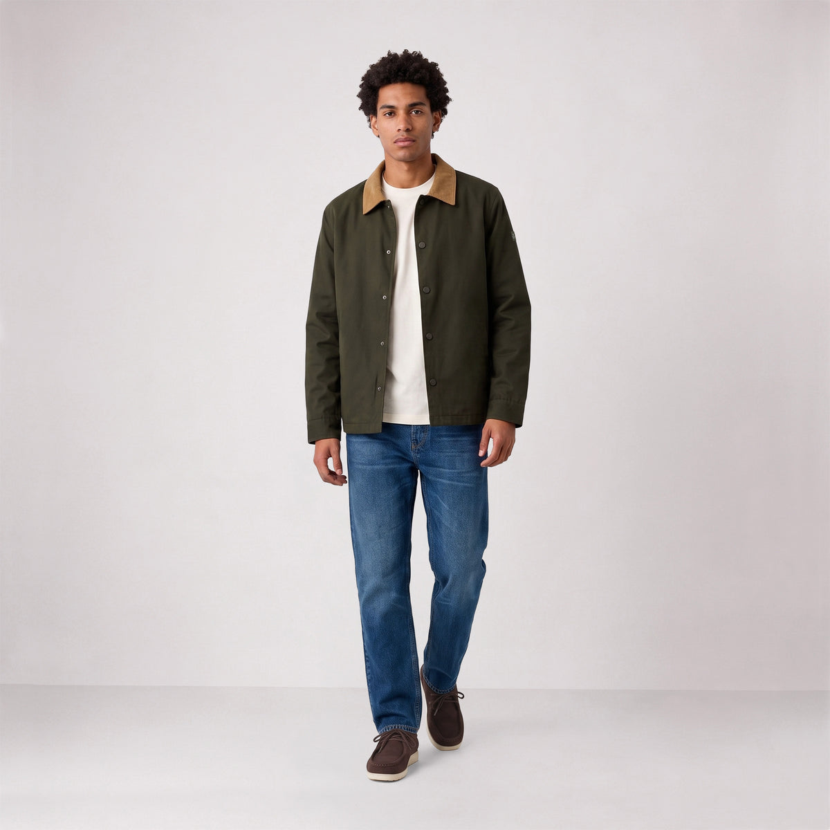 Blouson Dan déperlant col velours vert militaire SBPLAY