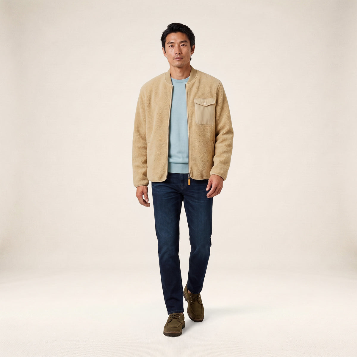 Veste polaire Marcel beige sable