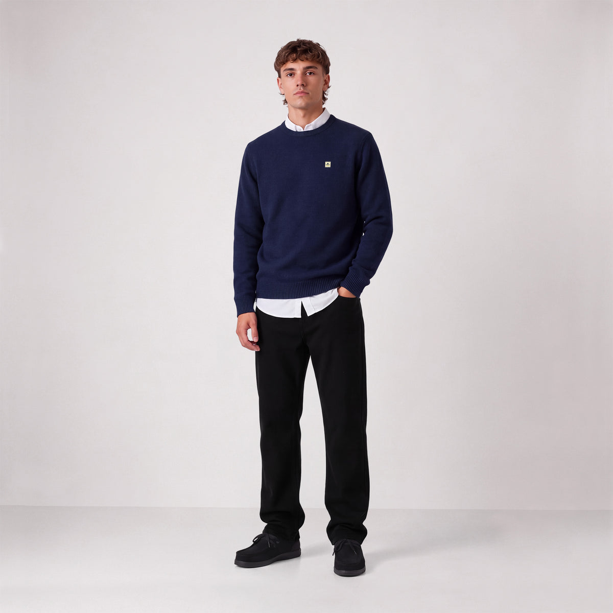 Pull Madani laine col rond bleu indigo SBPLAY