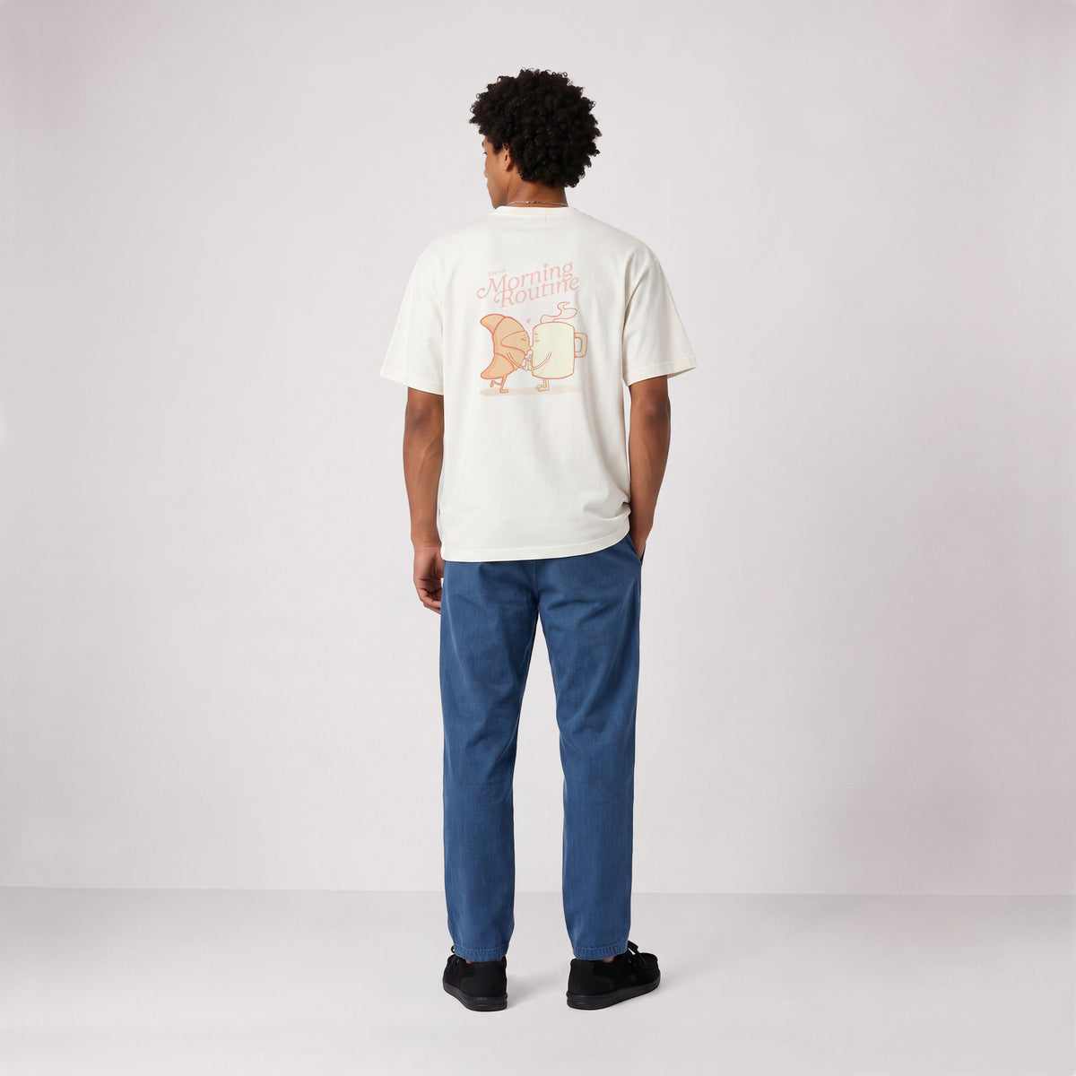 T-shirt manches courtes Thor SBPLAY oversize imprimé French Morning Routine blanc cassé